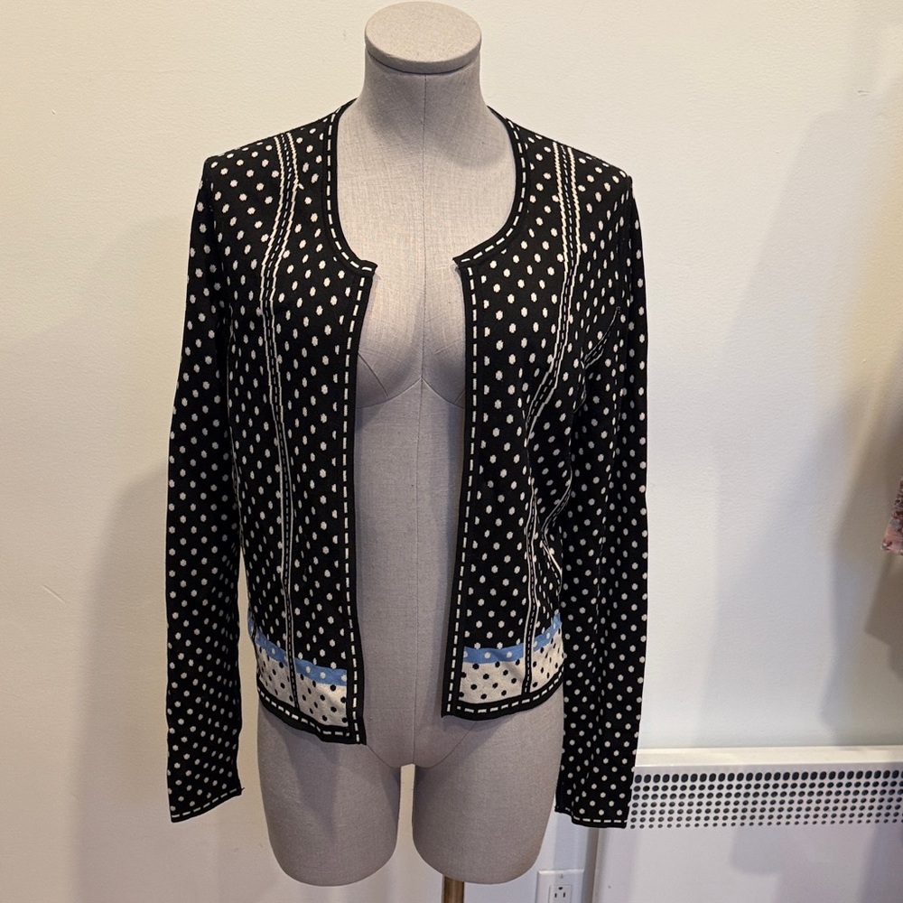 RIANI Black and White Polka Dot Jacket